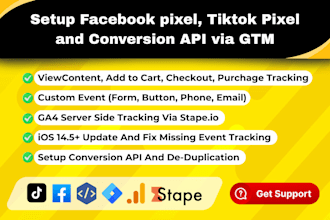 setup facebook pixel, tiktok pixel and conversion API via GTM