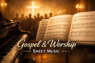 transcribe gospel or worship songs into piano sheet music strings sheet
