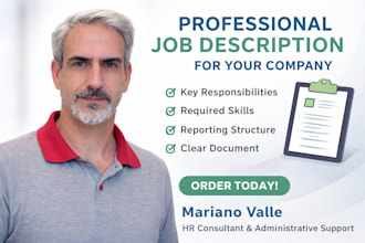create a professional job description for your company