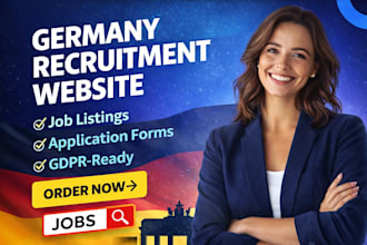 create recruitment website staffing agency website job listing forms for germany