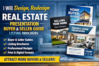 design, redesign real estate presentation buyer an seller guide listing brochure
