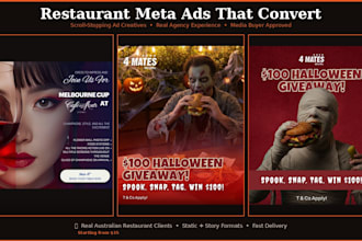 design high converting meta ads creatives for restaurants and food businesses