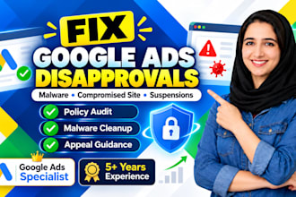 fix google ads problems disapproved ads compromised site
