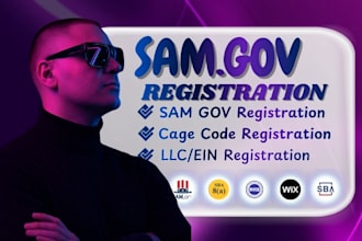 do sam gov registration, llc registration, cage code, 501c3, wosb, naics code