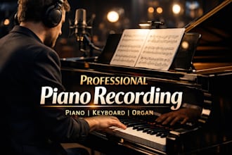record piano keyboard organ from sheet music and be your pianist piano player