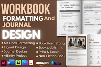 do ms word document formatting, workbook journal design in affinity publisher