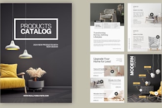 design product catalog, brochure, real estate flyer, ebook, magazine or lookbook