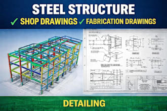 create steel structure shop drawings, and detailing