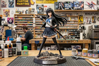 3d print and paint anime figure warhammer miniature resin 3d model for tabletop