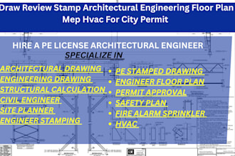 draw  architectural structural engineer stamp mep hvac adu structure drawing