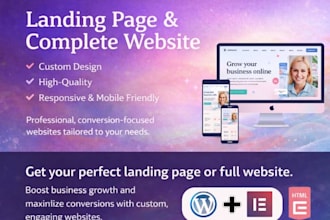 design responsive landing page and complete website