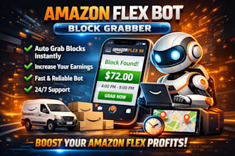 build amazon flex bot, grabber bot, amazon flex flex driver bot, block grabber