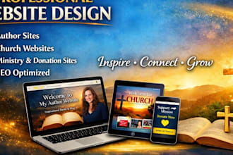 design author website, church website, christian, ministry and donation website