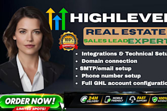 create gohighlevel real estate funnels, landing pages lead follow up automation