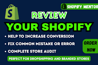 audit shopify store, review shopify, analyse shopify for conversions