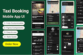 do professional taxi app UI design in figma
