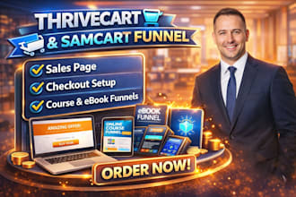 design redesign thrivecart samcart sales funnel, online course ebook sales page