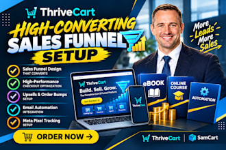 design redesign thrivecart samcart sales funnel, online course ebook sales page