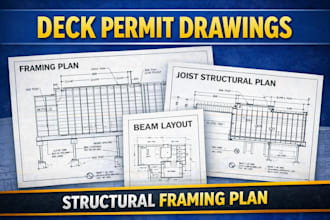 design deck permit drawing and structural framing plan for ca city approval