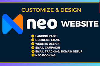 setup and design neo ai website builder, neo email campaign email template
