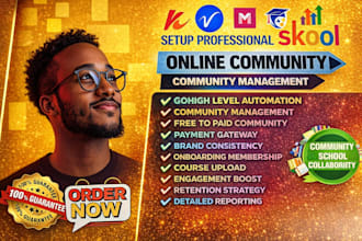 setup online skool community, skool community manager skool community setup