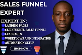 be your sales funnel expert for leadpages,clickfunnels,landing page design