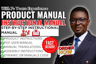 design step by step instructional manual for your product, company and brand