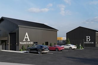 efficient warehouse layout, industrial facility, factory render, logistic,center