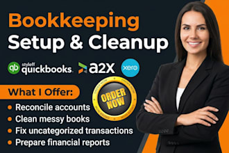 setup bookkeeping cleanup online quickbooks xero a2x webgility true profit