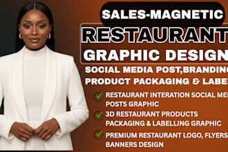 high quality restaurant menu design, social media graphic, food packaging design