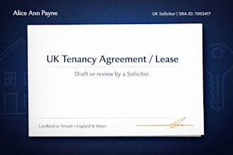 draft or review your UK tenancy agreement or commercial lease as a solicitor