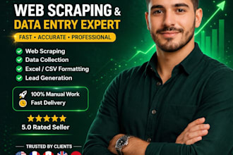 do web scraping with python selenium and accurate data entry