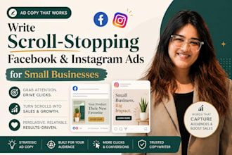 write scroll stopping facebook and instagram ads for small businesses