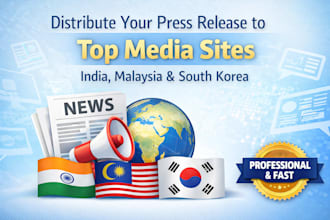 distribute your press release to top media sites in india, malaysia, south korea