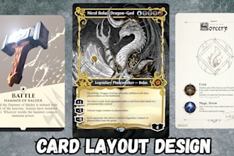 design tarot card template, tcg template, trading card template, card ui design