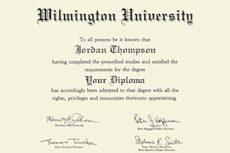 create a university, diploma, degree and college certificate