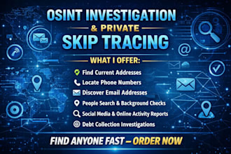 be your osint online investigation and private skip tracing for anyone