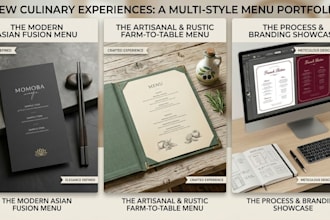 create a premium restaurant menu or digital price list