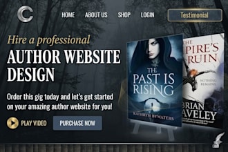 design author website, book author website, ebook website, author landing page