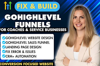 fix and build gohighlevel website gohighlevel landing page CRM ghl salesfunnel