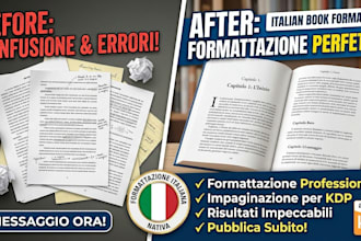 do italian book formatting, book publishing, paperback formatting for amazon kdp