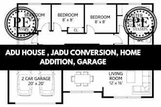 design adu, jadu and residential architectural permit drawings for USA city