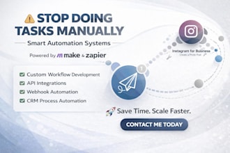 build zapier and make automation, workflow automation and CRM integrations