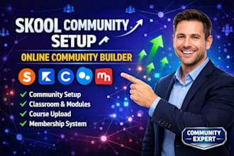 skool community setup classroom course module upload membership community course