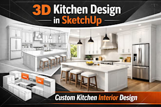 design modern kitchen interior and 3d kitchen models in sketchup