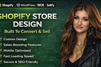 design and redesign shopify website wordpress, wix and sellfy ecommerce website