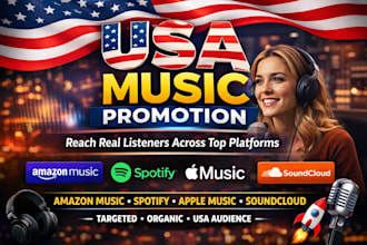 do USA amazon music promotion spotify music apple music soundcloud music