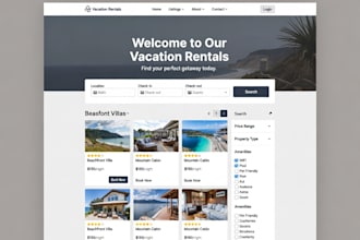 build professional vacation rental website with direct booking engine