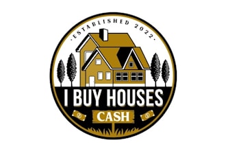design unique buy house real estate business logo