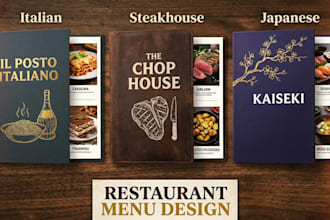 design a professional restaurant menu